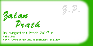 zalan prath business card